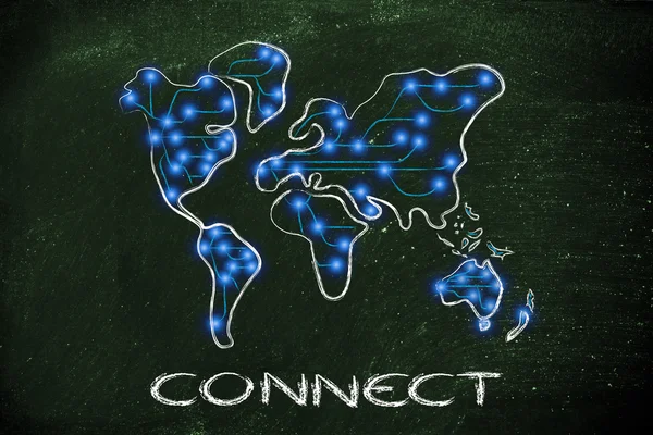 Internet bağlantıları Dünya Haritası — Stok fotoğraf