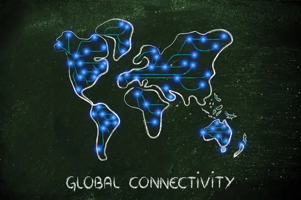 Map of the world with internet connections — Stock Photo, Image