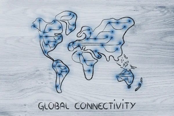 Map of the world with internet connections — Stock Photo, Image