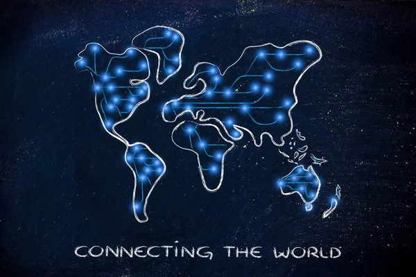 Map of the world with internet connections — Stock Photo, Image