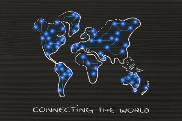 Map of the world with internet connections — Stock Photo, Image