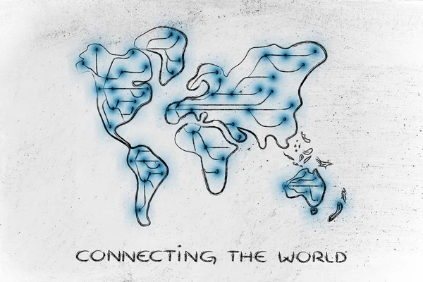 Map of the world with internet connections — Stock Photo, Image