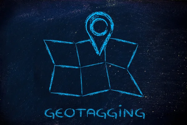 Grappige kaart met geo tagging ontwerp — Stok fotoğraf