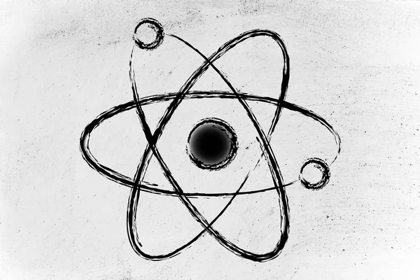 Wissenschaft: Atomkugel mit Umlaufbahnen — Stockfoto