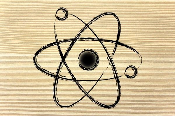 Wissenschaft: Atomkugel mit Umlaufbahnen — Stockfoto