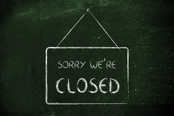 Sory we're closed shop sign — Stock Photo, Image