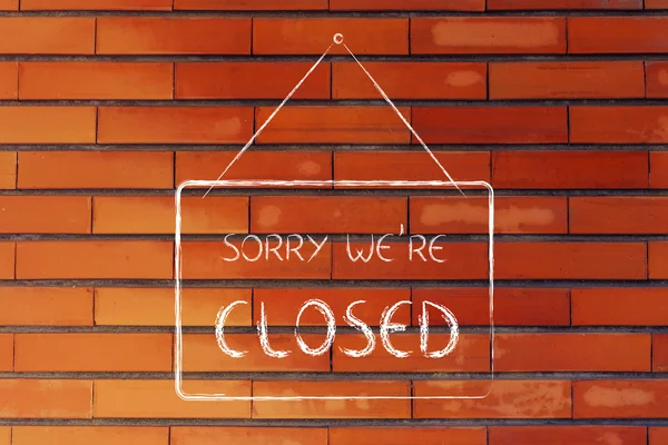 Sory we're closed shop sign — Stock Photo, Image