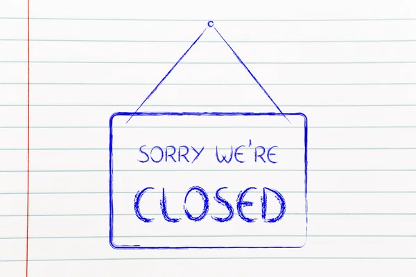Sory we're closed shop sign — Stock Photo, Image