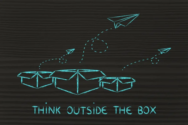 Business vision: Tänk utanför boxen — Stockfoto