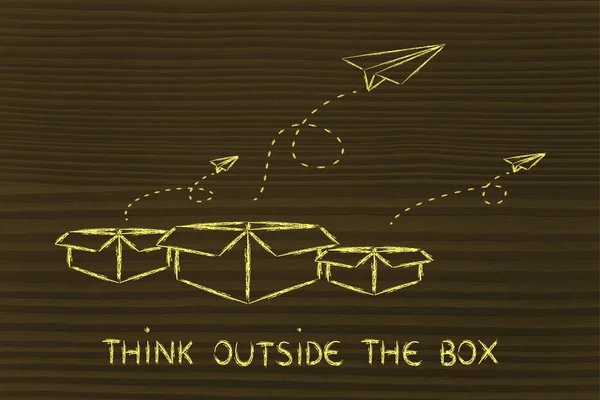 Business vision: think outside the box — Stock Photo, Image