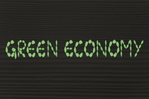 Green Economy Schrift aus Blättern — Stockfoto