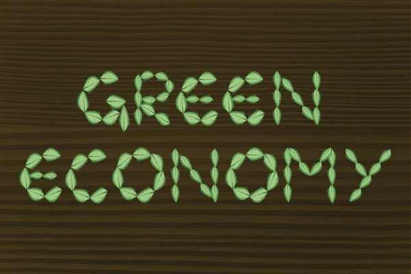 Green Economy Schrift aus Blättern — Stockfoto