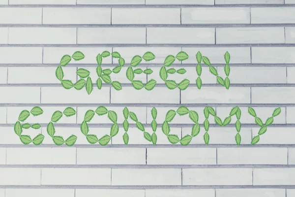 Green Economy Schrift aus Blättern — Stockfoto