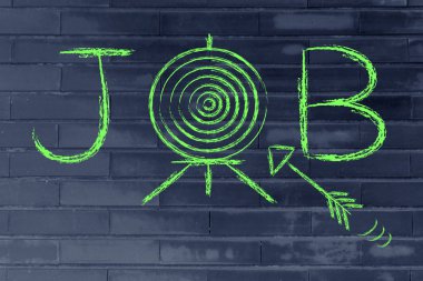 İş word hedef ve ok ile