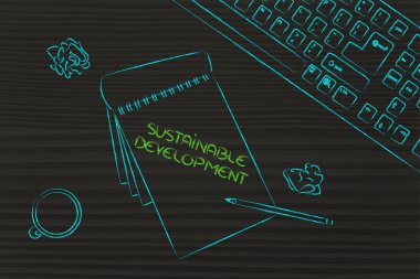 klavye, kahve ve iş belgeleri hakkında yenilenebilir olan Resepsiyon