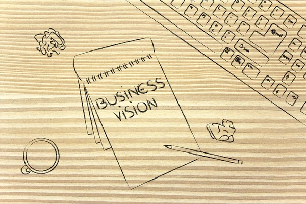 キーボード、コーヒーとビジネス文書をデスク — ストック写真