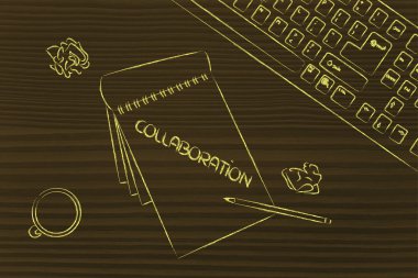 klavye, kahve ve iş belgeleri ile Danışma