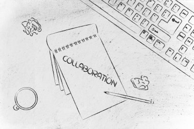 klavye, kahve ve iş belgeleri ile Danışma