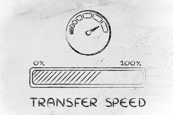 Velocidad o velocidad de transferencia de datos e internet — Foto de Stock