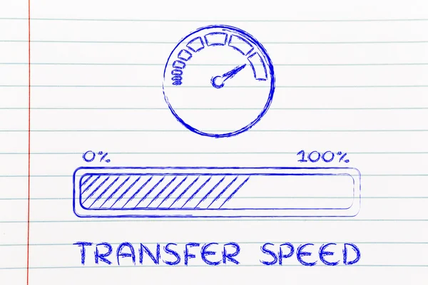 Velocidad o velocidad de transferencia de datos e internet — Foto de Stock