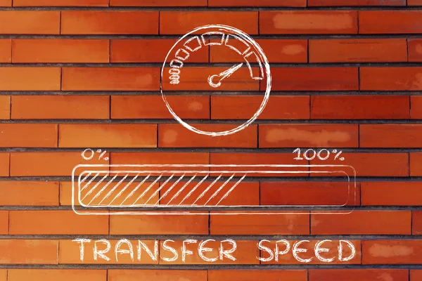 Internet and data transfer rate or speed — Stock Photo, Image