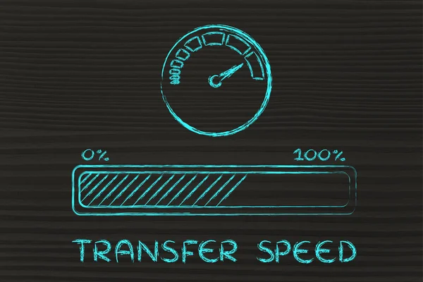 Velocidad o velocidad de transferencia de datos e internet — Foto de Stock