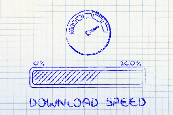 Internet och data transport hastighet eller hastighet — Stockfoto