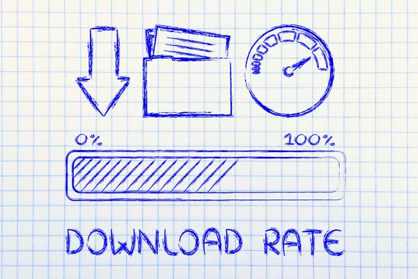 Internet und Datenübertragungsrate oder Geschwindigkeit — Stockfoto