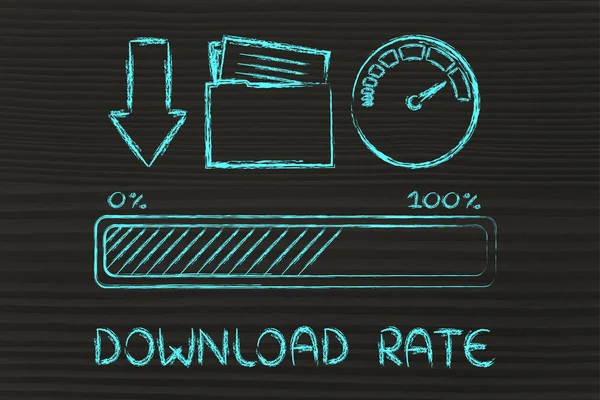 Internet and data transfer rate or speed — Stock Photo, Image