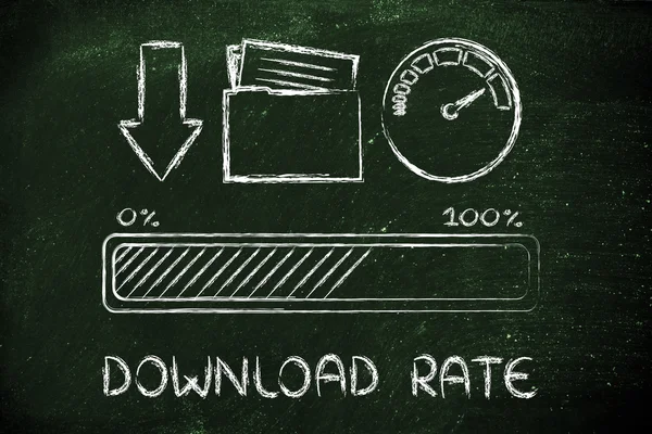 Internet och data transport hastighet eller hastighet — Stockfoto