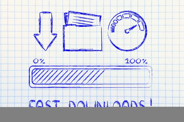 Internet und Datenübertragungsrate oder Geschwindigkeit — Stockfoto