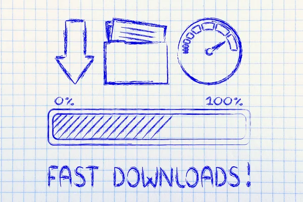 Velocidad o velocidad de transferencia de datos e internet — Foto de Stock