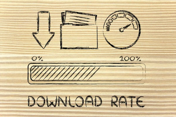 Internet and data transfer rate or speed — Stock Photo, Image