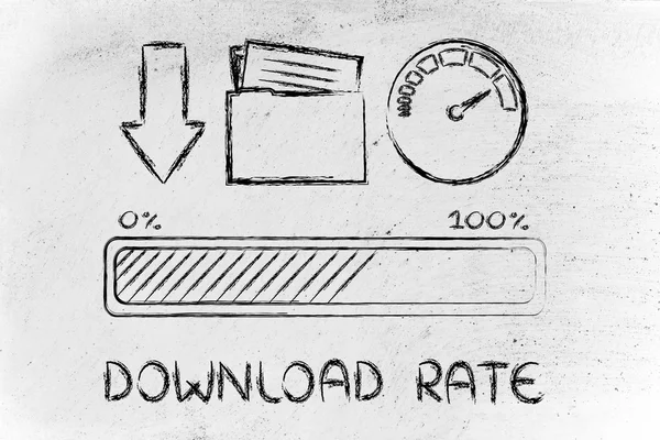 Internet and data transfer rate or speed — Stock Photo, Image