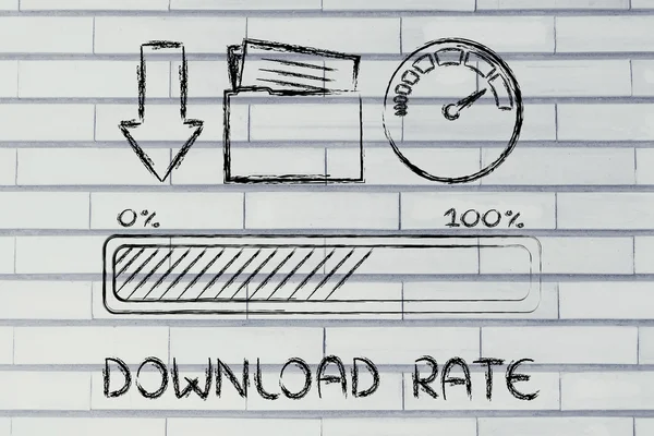 Velocidad o velocidad de transferencia de datos e internet — Foto de Stock