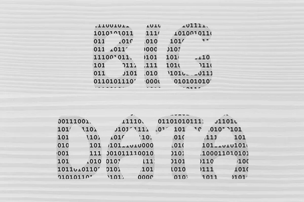 Big data illustration, writing with binary code texture — Stock Photo, Image