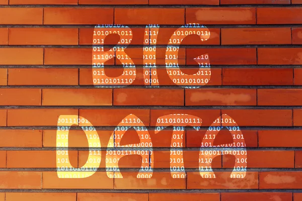 Illustration big data, écriture avec texture de code binaire — Photo