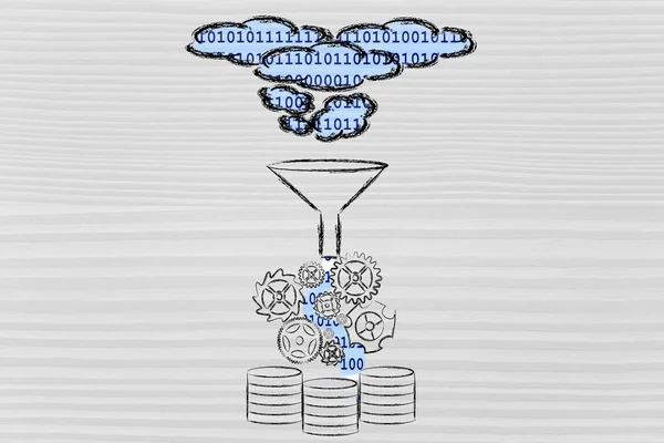Обработка и хранение данных с помощью облачных вычислений — стоковое фото