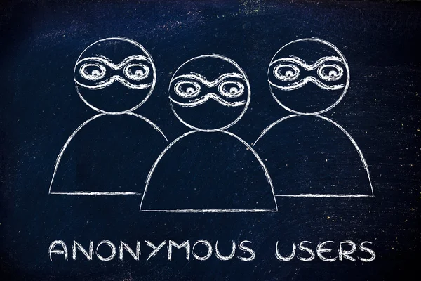 互联网安全和匿名用户 — 图库照片