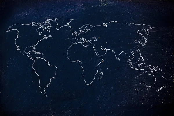 世界地図デザイン: 世界に行く — ストック写真