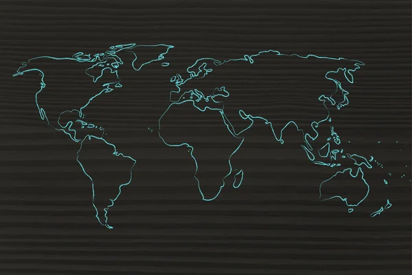 Diseño del mapa del mundo: ir global — Foto de Stock
