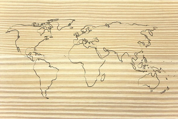 World map design: go global — Stock Photo, Image