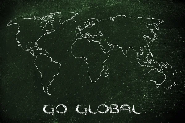 World map design: go global — Stock Photo, Image