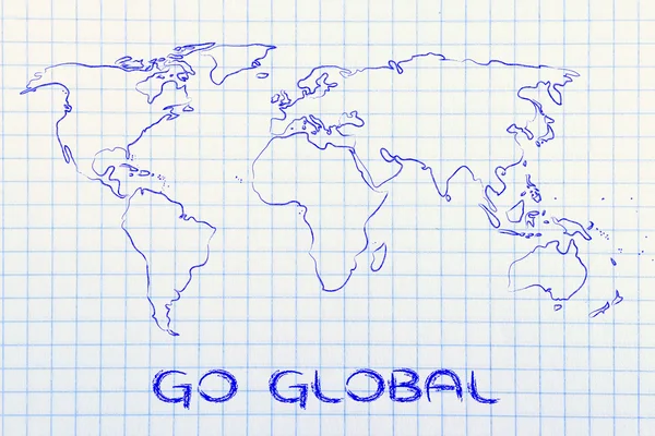 Projekt mapy świata: globalną — Zdjęcie stockowe