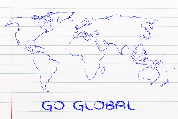 World map design: go global — Stock Photo, Image