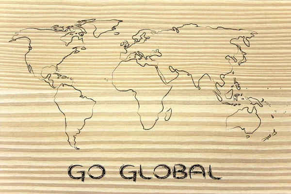 World map design: go global — Stock Photo, Image