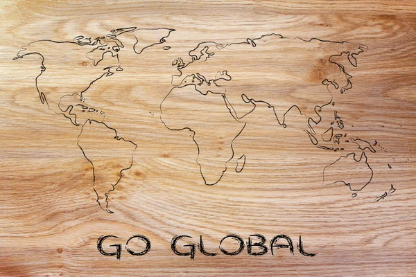 World map design: go global — Stock Photo, Image