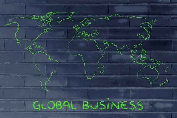 Weltkartendesign: global werden — Stockfoto