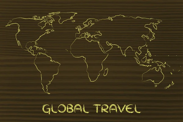 Diseño del mapa del mundo: ir global —  Fotos de Stock