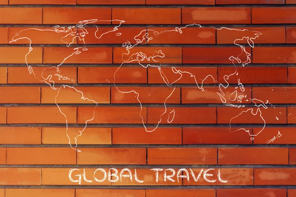 世界地图设计: 走向全球 — 图库照片